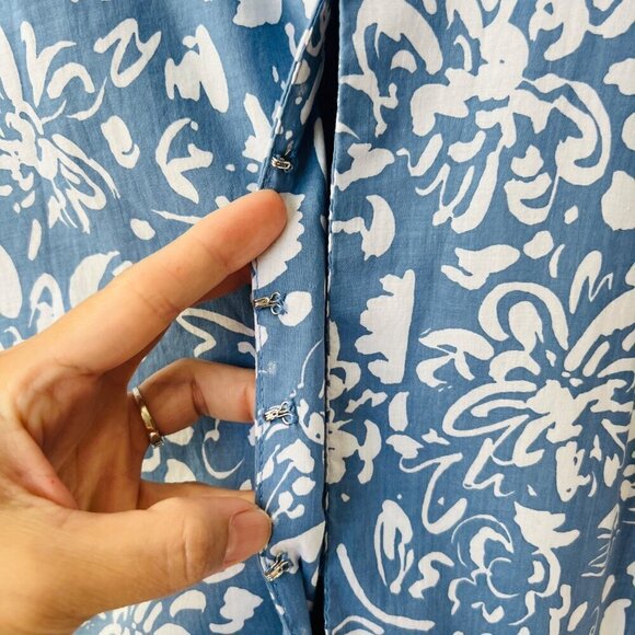 MLM The label relaxed tiered mini dress, blue floral cotton, Size M - Picture 3 of 8